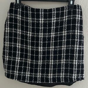 SHEIN Black and White Checkered Mini Skirt